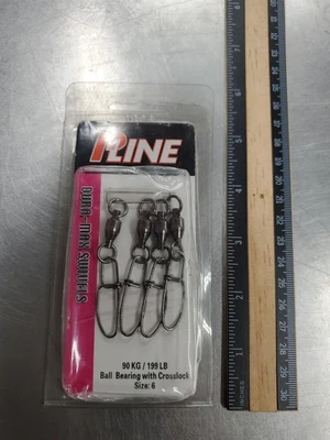 P-Line Size 6 Ball Bearing Swivel with Coastlock 199lb Test - 4pc - Image 1 of 3