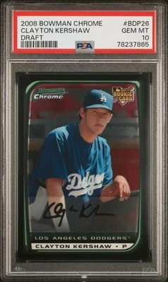 2008 Bowman Chrome Draft CLAYTON KERSHAW Rookie #BDP26 Dodgers PSA 10 - Image 1 of 2