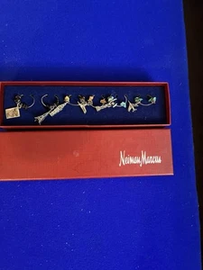 AMAZING Neiman Marcus (6) STERLING SILVER Designer WINE GLASS CHARMS - Picture 1 of 2