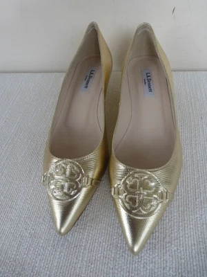 L.K. ZAPATOS PLANOS BENNETT METAL DORADO CUERO MEDALLÓN RIBETE UK 5.5 EU 38.5 Foto 1 de 4