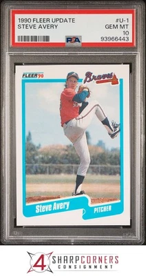 1990 FLEER UPDATE #U-1 STEVE AVERY RC BRAVES PSA 10 - Image 1 of 2