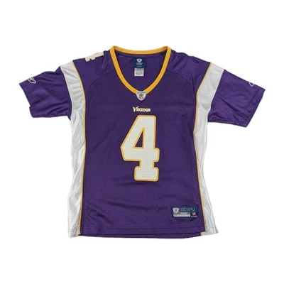 Camiseta deportiva para mujer Brett Farve Minnesota Vikings # Reebok On Field M mediana púrpura  Foto 1 de 4