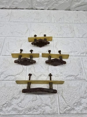 4 tiradores de cajón vintage de los años 30 2 tamaños marrón crema 8,5-12,5 cm Art Deco Foto 1 de 4