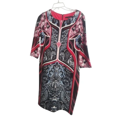 Tiana B. Womens Multicolor Paisley Print Sheath Dress With 3/4 Sleeves Size 6 - Image 1 of 4