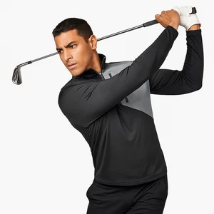 Neu mit Etikett Cutter & Buck CB DryTec Edge 1/2-Reißverschluss Pullover – schwarz/grau – Größe L - Bild 1 von 9