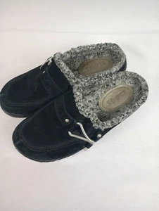 Klogs Slip Resistant Non Marking Slip on Suede Clog Black Women's sz 8 M - Picture 1 of 7