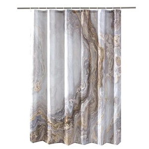 Shower Curtain Marble Texture for Bathroom, Polyester Fabric Waterproof Bathr... - Picture 1 of 8