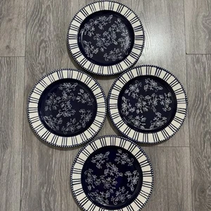 Set 4 piatti Temp-tations by Tara blu navy in pizzo floreale - Foto 1 di 11