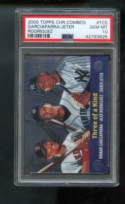 2000 Topps Chrome Combos Three Of A Kind #TC5 Derek Jeter Alex Rodriguez PSA 10 - Image 1 of 2