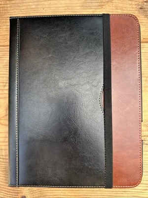 Faux Leather Folio Case for iPad Mini Organizer Portfolio Card Slots Brown/Black - Image 1 of 4