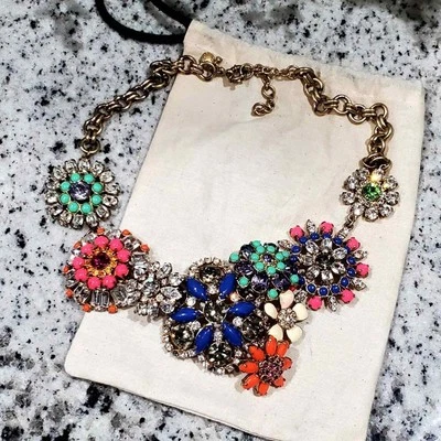 J. CREW gorgeous floral super statement necklace - Image 1 of 4