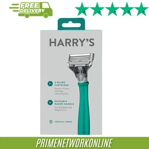 Harry's Truman Razor – Tropical Green with 5-Blade Cartridge 100% ORIGINAL ⭐⭐⭐⭐⭐ - Picture 1 of 4