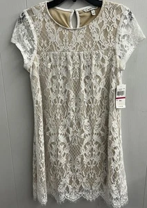Speechless Lace Dress. Ivory With Nude Lining. Lace Cap Sleeve. Size Small. NWT - Picture 1 of 10