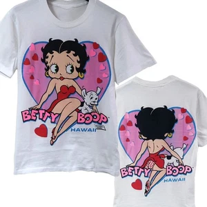 NUEVA Camiseta Betty Boop Breakthrough Glam Heart 1989 Blanca Reimpresión - Imagen 1 de 3