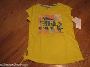 Puma girls active t shirt PGM27181 Buttercup Yellow XL "Girls Rule" NWT *^ - Picture 1 of 3
