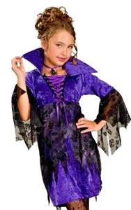 ★ Vampir Vampire Hexe Hexenkleid Witch Draculara Spiderella 110-122 Violet Lila - Bild 1 von 5