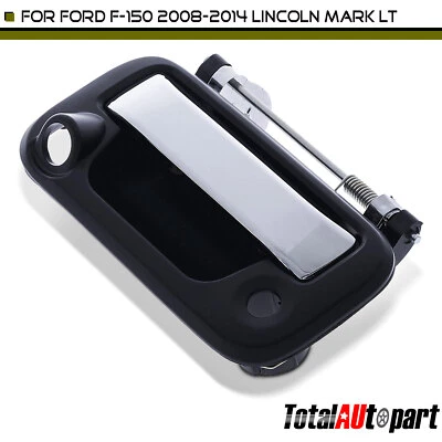 Black Chrome Tailgate Handle w/ Keyhole Camera Hole for Ford F-150 Lincoln Rear - Imagem 1 de 4