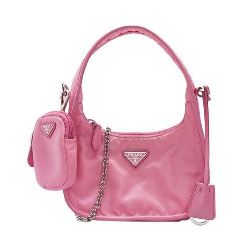 Borsa a tracolla Prada rosa riedizione 1995 tracolla catena