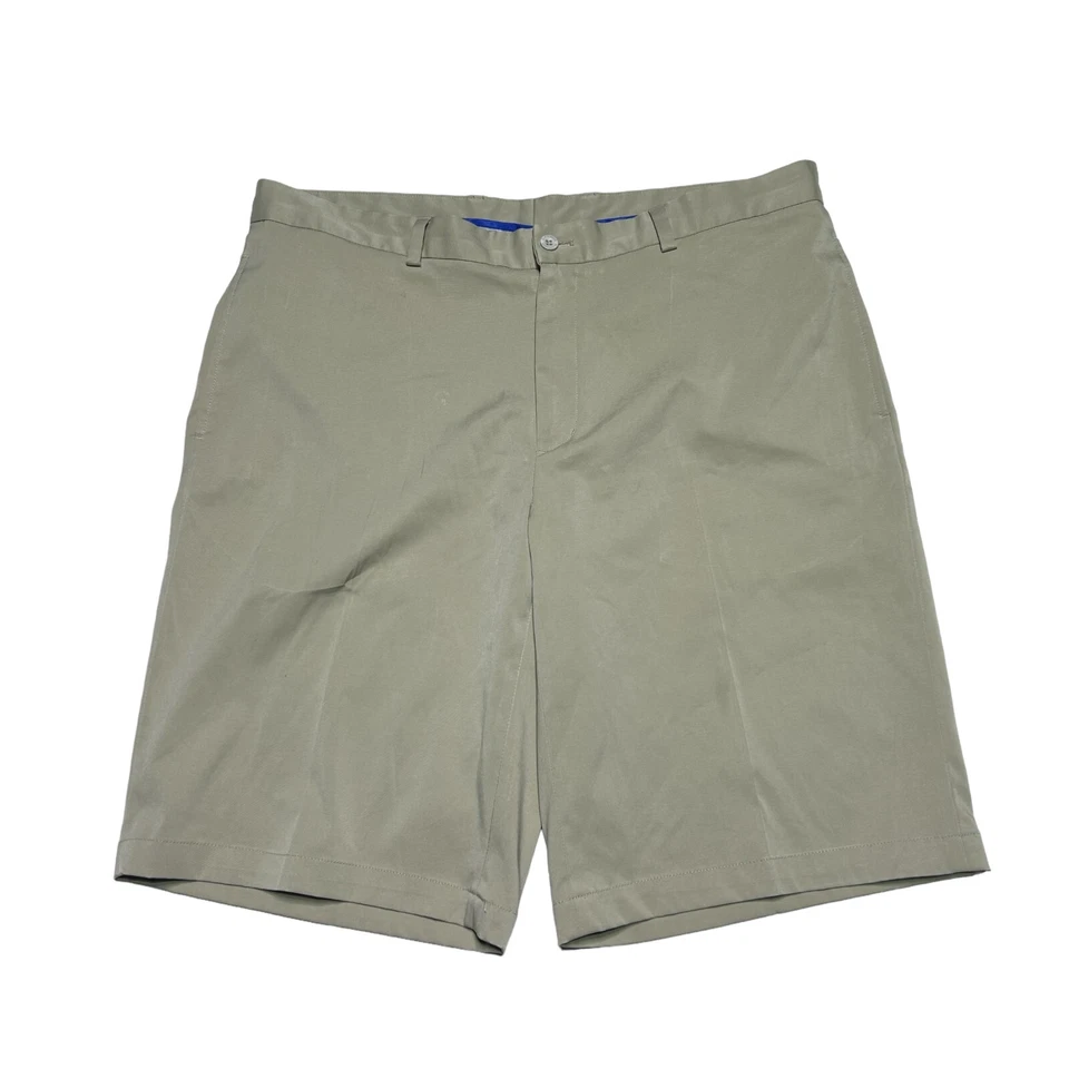 Slazenger Golf Shorts Mens 38 Khaki Flat Front Performance Stretch Casual - Image 1 of 4
