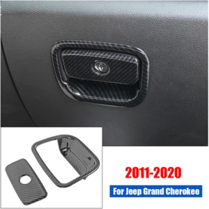 For Grand Cherokee 2011-2020 Carbon Fiber Co-pilot Storage Box Handle Cover Trim - Imagen 1 de 6