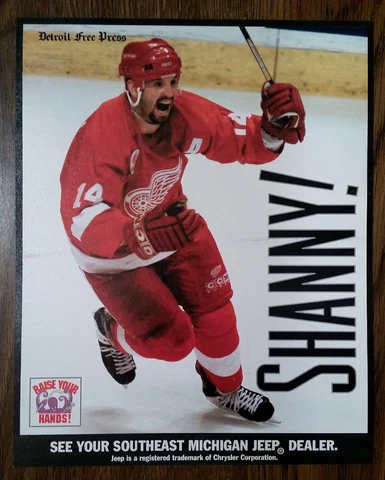 "SHANNY" Shanahan FREE PRESS DETROIT RED WINGS MINI POSTER NHL CHAMPIONSHIP 98' Cover