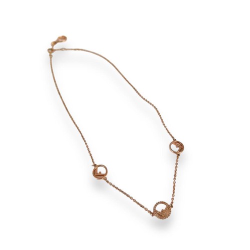 Collana Fendi Fis Logo Motivo Strass Cristalli Accessori Moda Donna