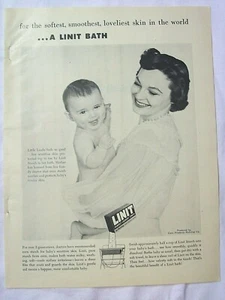 1954 Magazine Advertisement Page Linit Perfect Laundry Starch Baby Vintage Ad - Picture 1 of 1