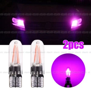 1 Pair Purple T10 194 168 W5W COB LED Canbus Glass Car License Plate Light Bulbs - Picture 1 of 10