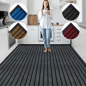 Non Slip Heavy Duty Rubber Barrier Mat Hall Kitchen Rug Hallway Runner Door Mats - Picture 1 of 74