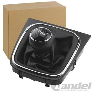 5-GANG SCHALTKNAUF SCHALTSACK SCHALTMANSCHETTE SCHWARZ CHROM für VW GOLF 5 6  - Bild 1 von 2