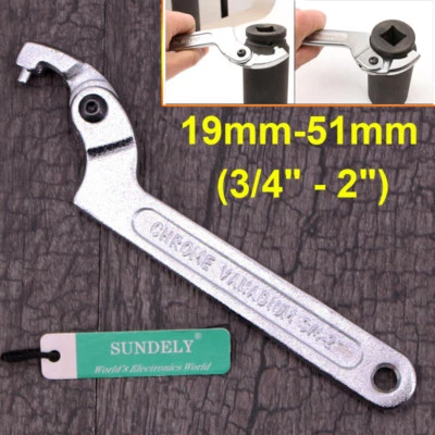 UK Hot 19mm-51mm(3/4"-2") Round End Adjustable Hook Pin Wrench C Spanner Tool - Image 1 of 4