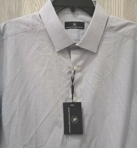 NEW Hart Schaffner Marx Men Short Sleeve Blue & White Line Camp Shirt 2XT - Picture 1 of 3