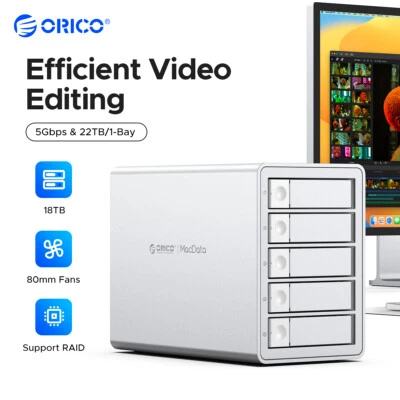 ORICO 5Bay RAID External Hard Drive Enclosure for 2.5/3.5 Inch SATA - Image 1 of 4