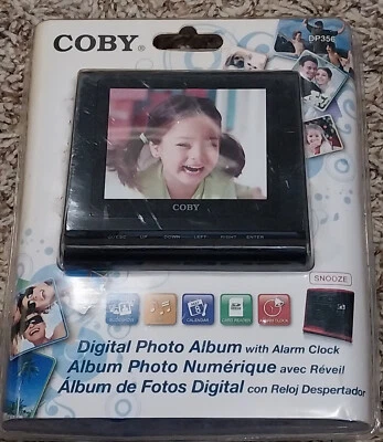 Coby DP-356 3.5" Digital Photo Album Alarm Clock Calendar Temp Display - Image 1 of 3