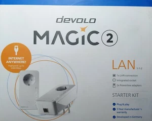 Devolo Magic 2 LAN Starter Kit 1-1-2,Set aus 2 LAN Adaptern 2400Mbit/s UMVERPACK - Bild 1 von 1