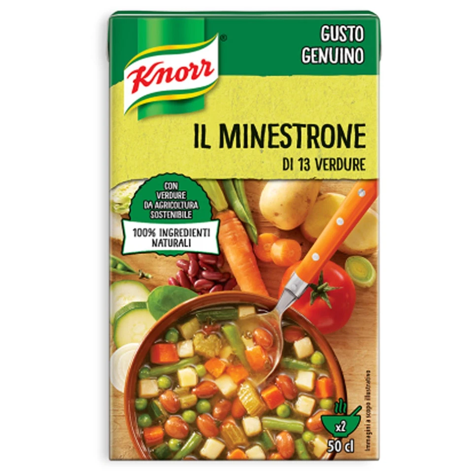 IL MINESTRONE DI 13 VERDURE SELEZIONATE KNORR 500ml BARATTOLO BRIK GUSTO GENUINO