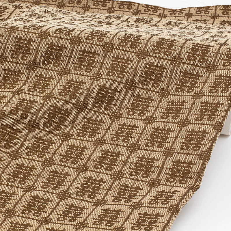 Chinese Style Vintage Jacquard Tapestry Upholstery Decorative Fabric Sewing Sofa - Image 1 of 4