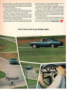 Vintage 1967 Original Print Ad Chrysler Plymouth SPORTS BARRACUDA ~go straight~ - Picture 1 of 1