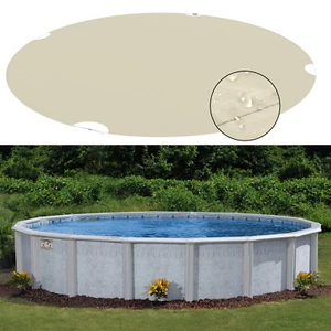 Round Above Ground Pool Cover Waterproof Beige Winter Tarp Home Swimming Pool - Picture 1 of 7