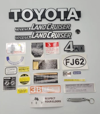 Juego de emblemas y calcomanías para Toyota Land Cruiser 1981-1990 FJ62 cinta de 3 m Foto 1 de 4