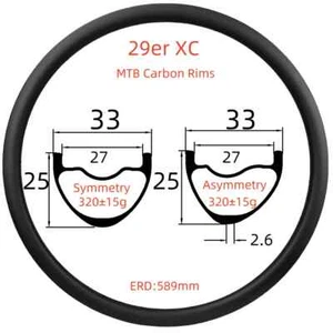 Super Light 29er XC MTB Bicycle Carbon Rims Tubeless 25mm Depth 33/35mm Width - Picture 1 of 8