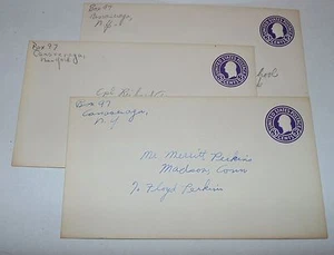 Vintage Addressed but never Cancelled Envelopes 3 Cent George Washington Stamp  - Picture 1 of 1