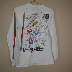 Sailor Moon Sailor Guardians Unisex Animated White Double Sided Print T-Shirt - Picture 1 of 10