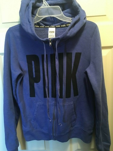 UNDERCOVER Felpa con cappuccio Victoria Secret rosa lounge S blu logo zip intera