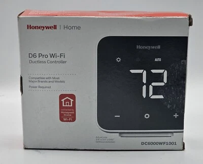 Умный мини-сплит контроллер Honeywell Home D6 без воздуховодов, черный - DC6000WF1001/W - Изображение 1 из 4