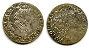 Großer Silber 6-Groschen (1/5 Taler) von Sigismund III. (1587-1632), 1625, polnisch - Bild 1 von 1