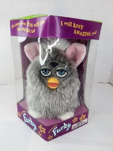 1998 Witches Cat Tiger Grey Furby, Rare Model 70-800, Tiger Electronics - Picture 1 of 6