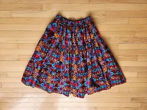VTG Pioneer Wear Southwestern Native American Pattern Maxi Pleated Skirt L USA - Picture 1 of 9