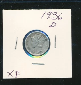MERCURY SILVER DIME - 1936-D XF - #9021 - Picture 1 of 2