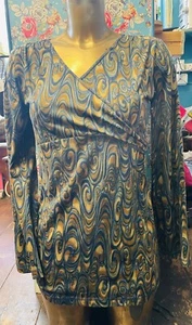 Nomads Long Sleeve Tunic Top Green Brown Blue Size S BNWT - Picture 1 of 10